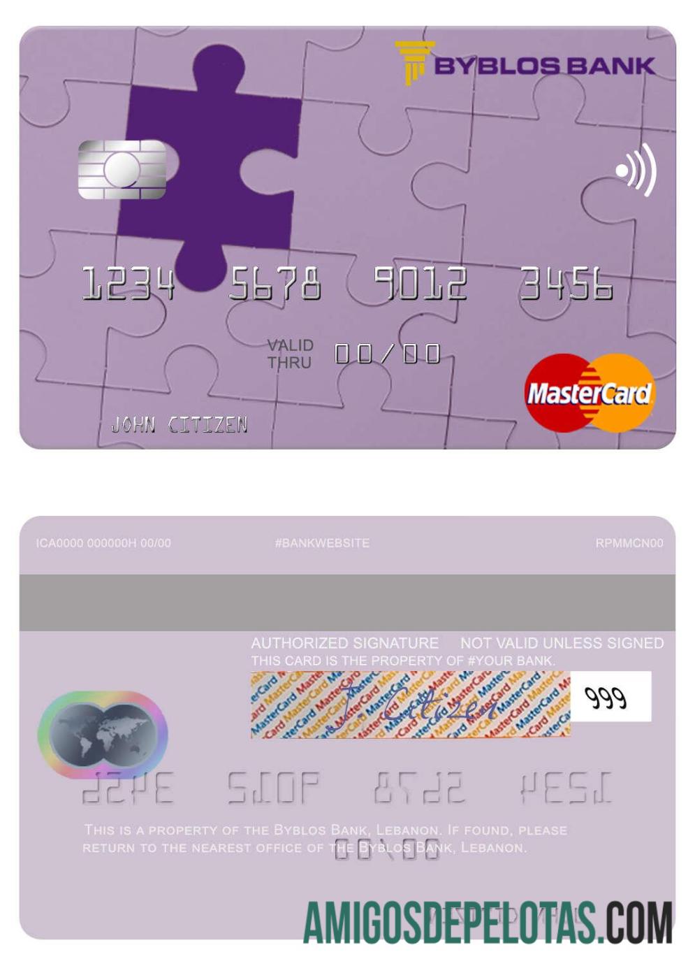 Lebanon Byblos Bank Mastercard download for verification